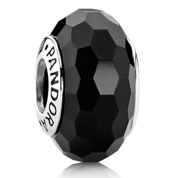 Пандора Шарм Черное Ограненное стекло