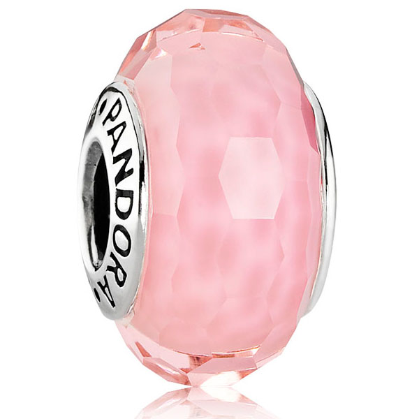 Пандора Шарм Розовое Ограненное стекло