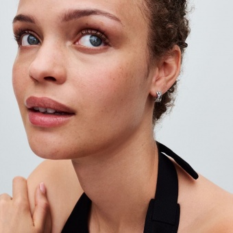 Пандора Серьги-кольца «Ленты с паве» 