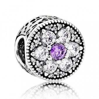 Пандора Подвеска-шарм из серебра Незабудка