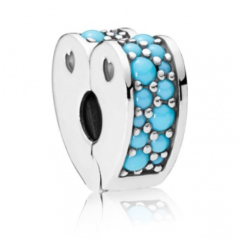 Пандора Клипса из серебра с бирюзовым хрусталём