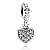 Подвеска-шарм Висящее сердечко, Pave