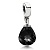 Подвеска Черное Ограненное стекло, капелька